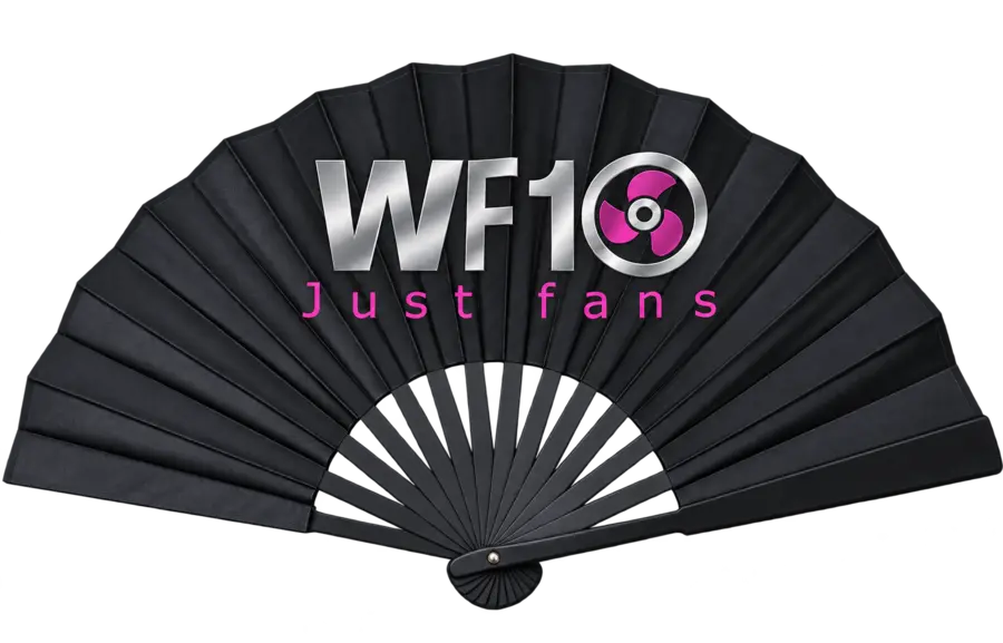 Black WF10 Original Fan with the WF10 Just fans logo